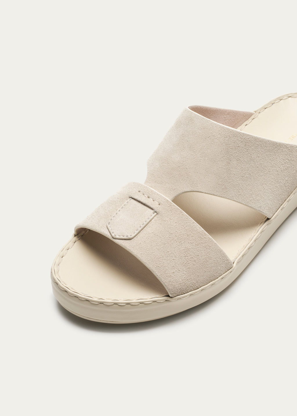 Calf Leather Sandals-Suede Series-Apricot White