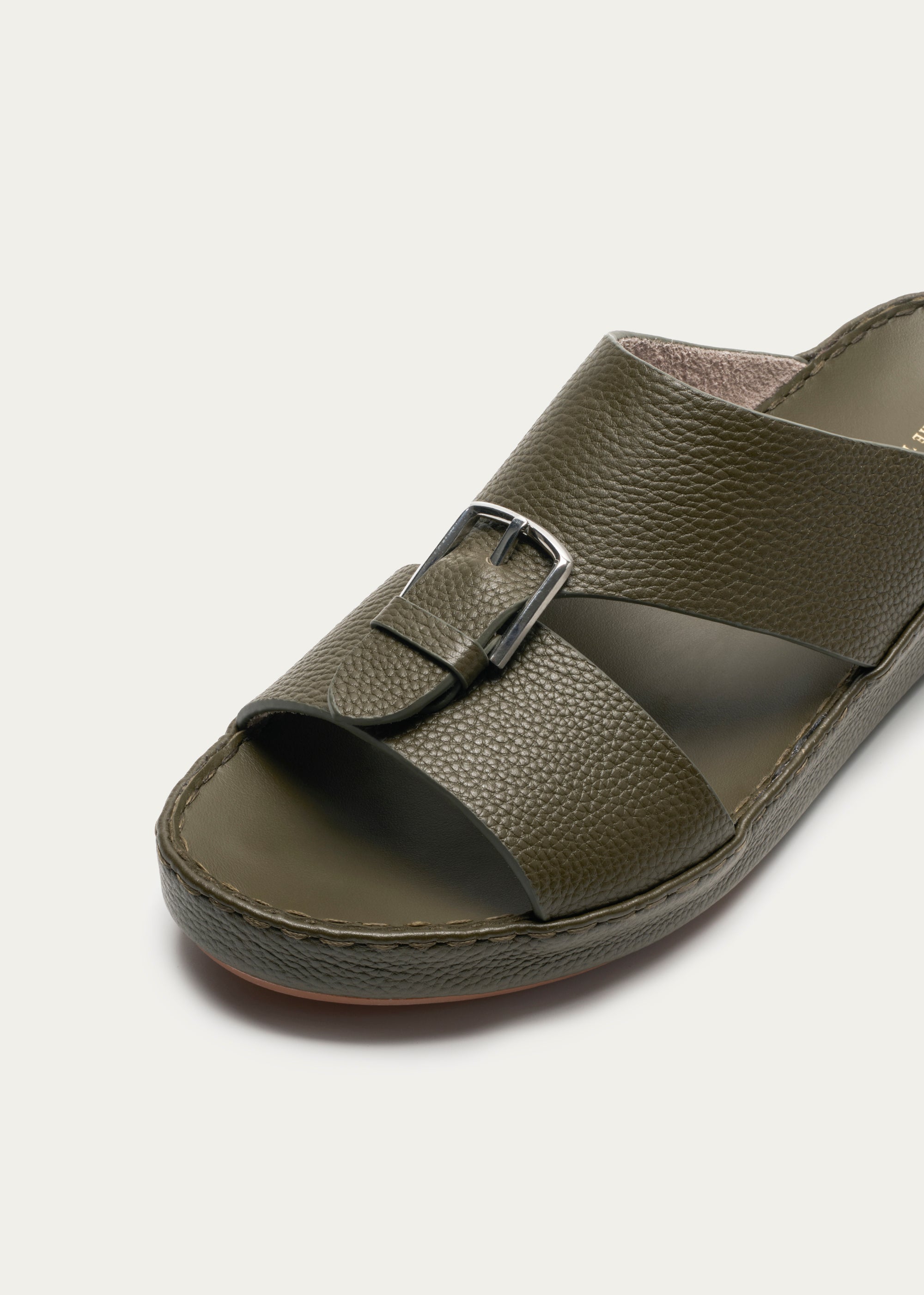 Calf Leather Sandals-Super Soft Series-Olive Green