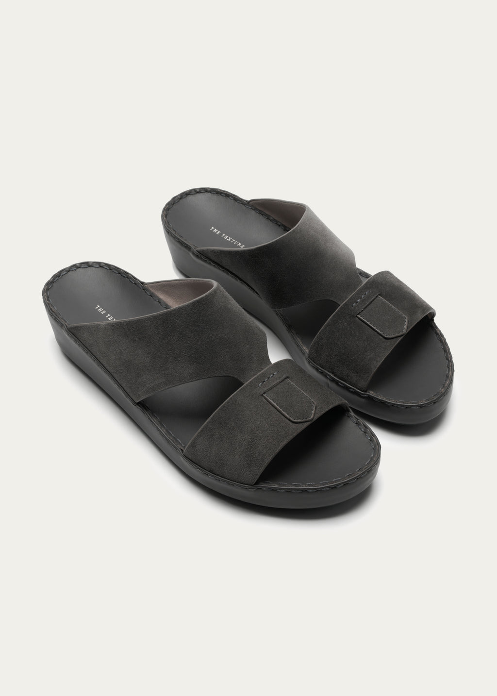 Calf Leather Sandals-Suede Series-Concrete Gray
