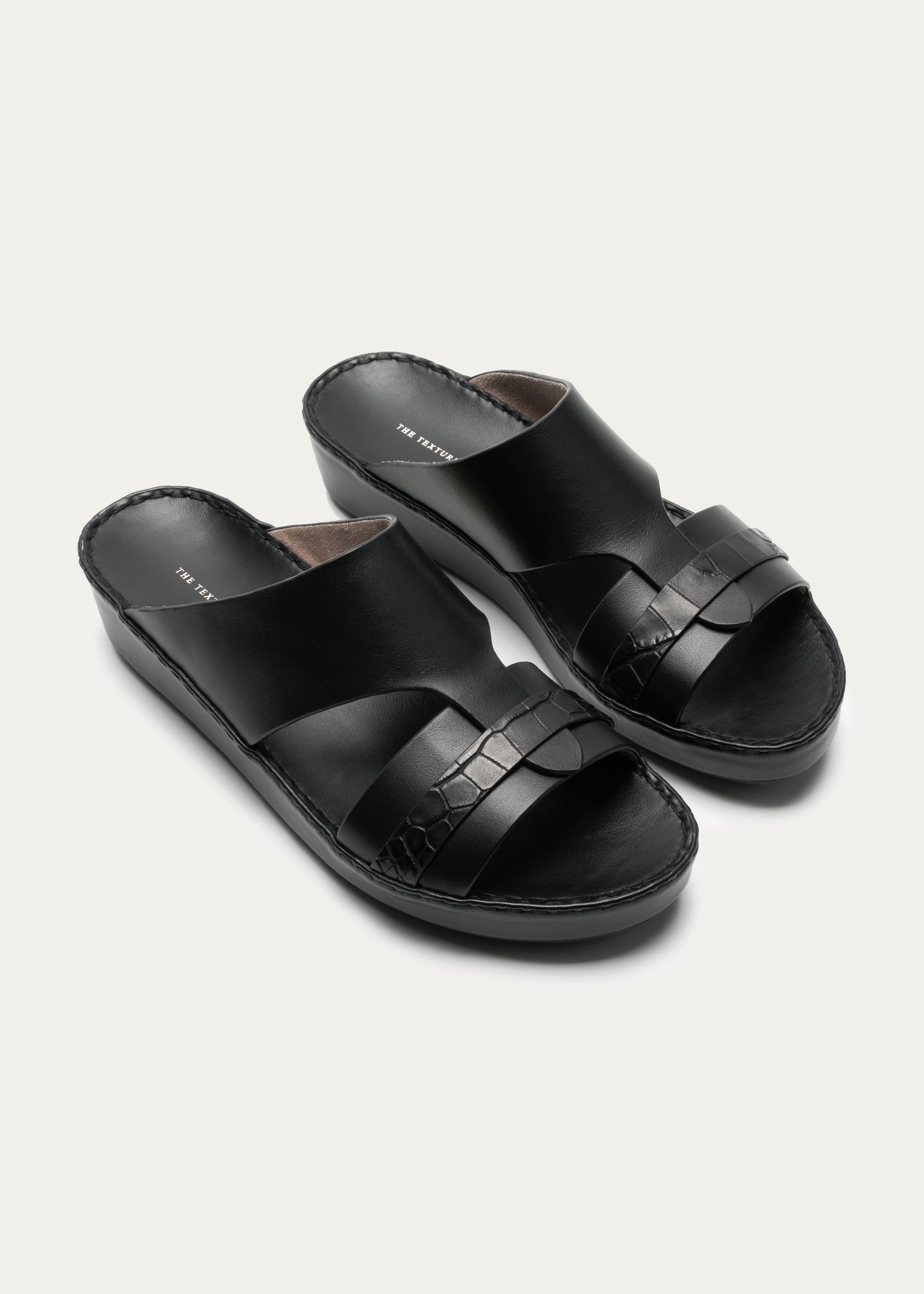 Calf Leather Sandals-Precious Series-Classic Black
