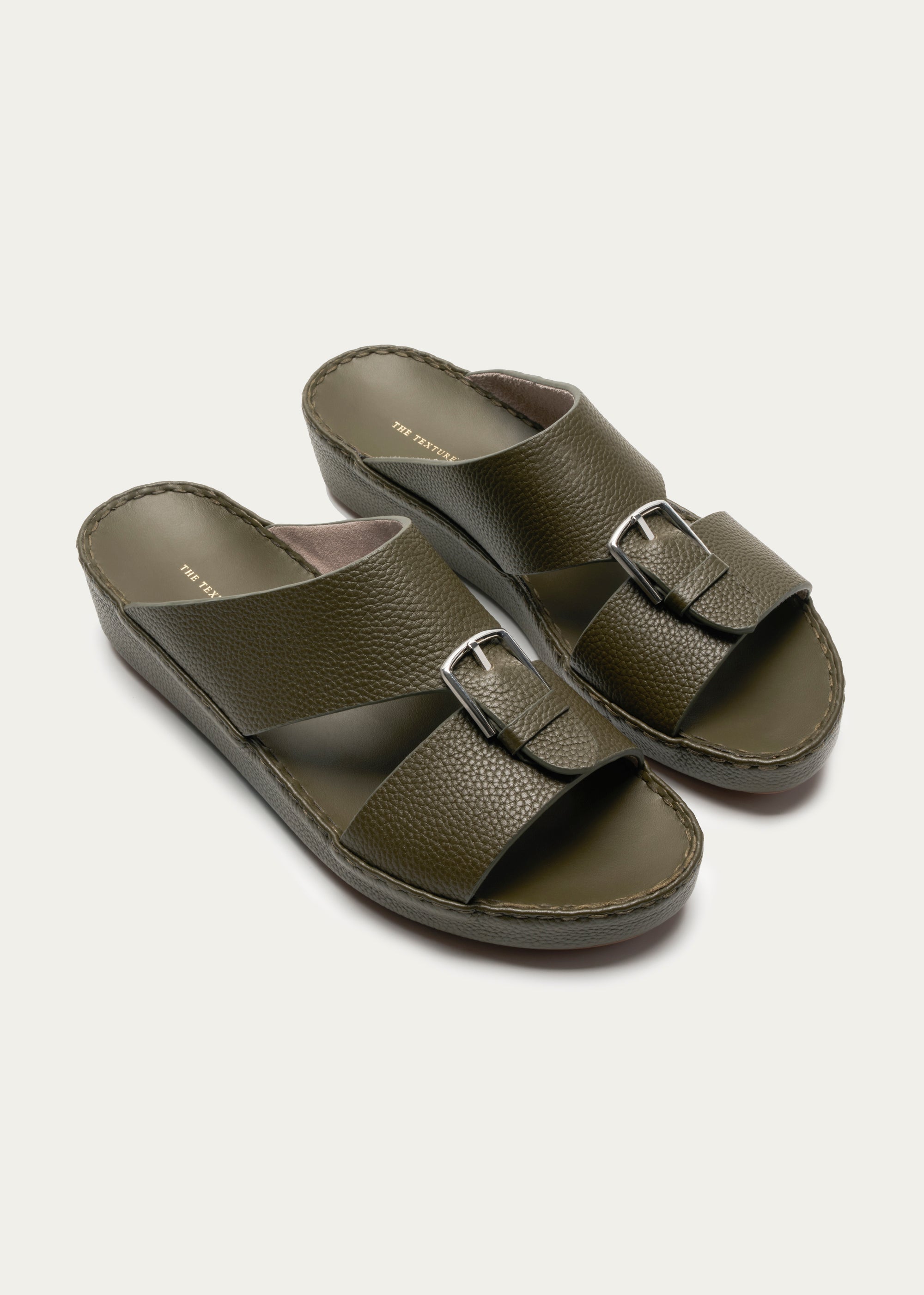 Calf Leather Sandals-Super Soft Series-Olive Green