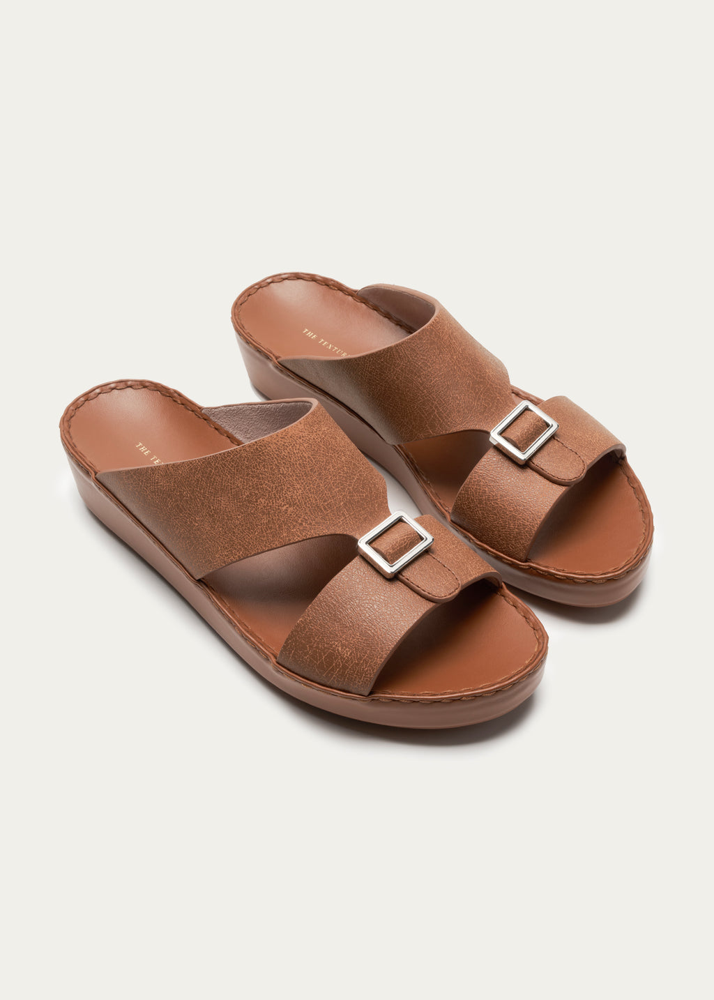 Calf Leather Sandals-Ice Crakle Series-Sepia Brown