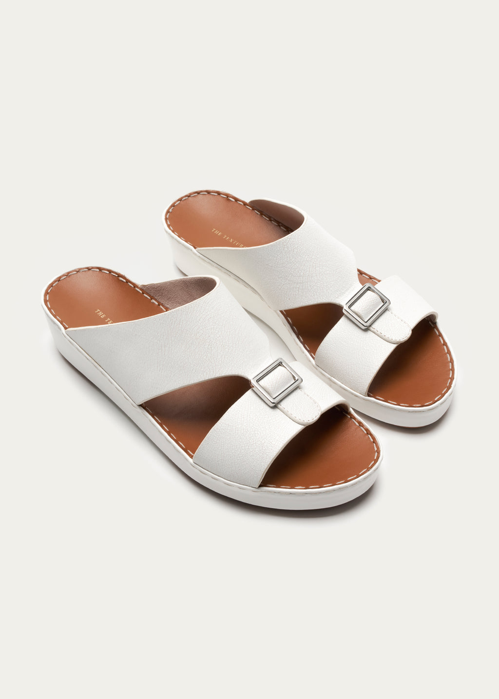 Calf Leather Sandals-Ice Crakle Series-Ice Crack White